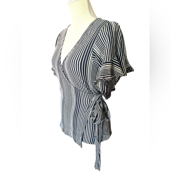 Free People Black and White Striped Blouse Sz.-S - Picture 11 of 13